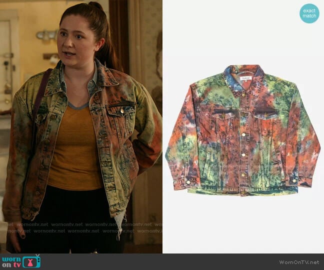 Tie Dye Denim Trucker Jacket by Profound worn by Debbie Gallagher (Emma Kenney) on Shameless