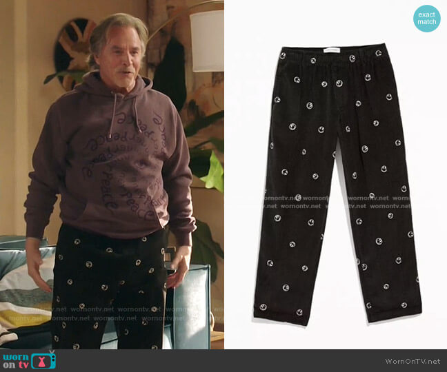 Embroidered Corduroy Beach Pant by Urban Outfitters worn by Rick (Don Johnson) on Kenan