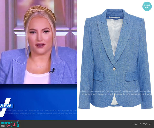 Cutaway Dickey herringbone jacquard blazer by Veronica Beard worn by Meghan McCain on The View