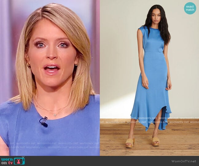 Peony Sleeveless Asymmetric Dress by Veronica Beard worn by Sara Haines on The View