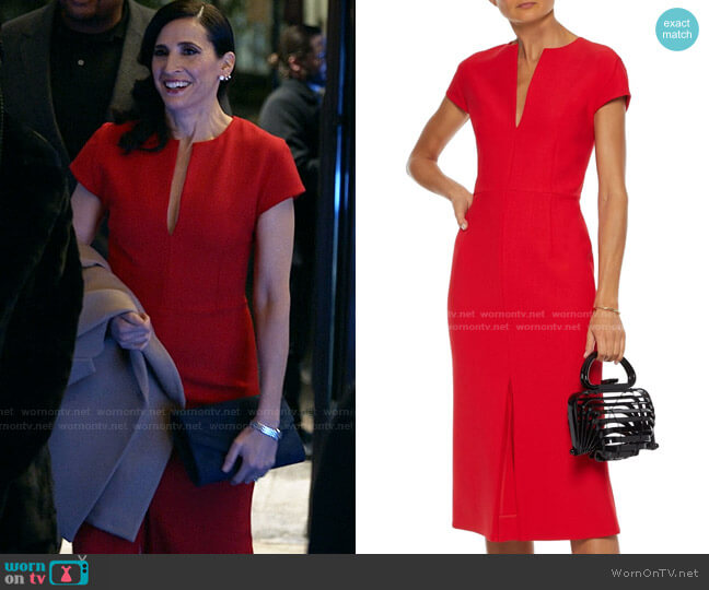 Pleated Crepe Midi Dress by Victoria Beckham worn by Delia (Michaela Watkins) on The Unicorn