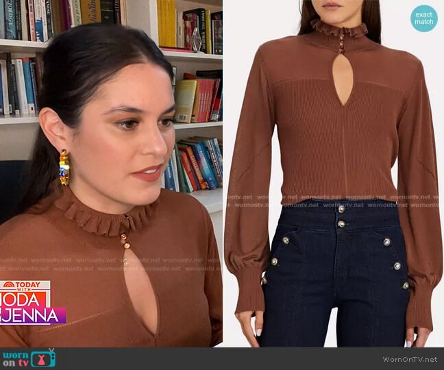 Zoya Keyhole Knit Top by Nicholas worn by Donna Farizan on Today