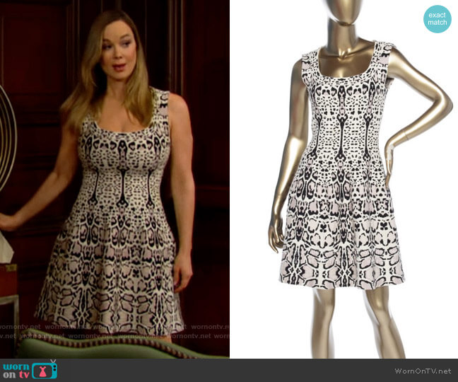 Alaia Wool Printed Mini Dress worn by Donna Logan (Jennifer Gareis) on The Bold & the Beautiful