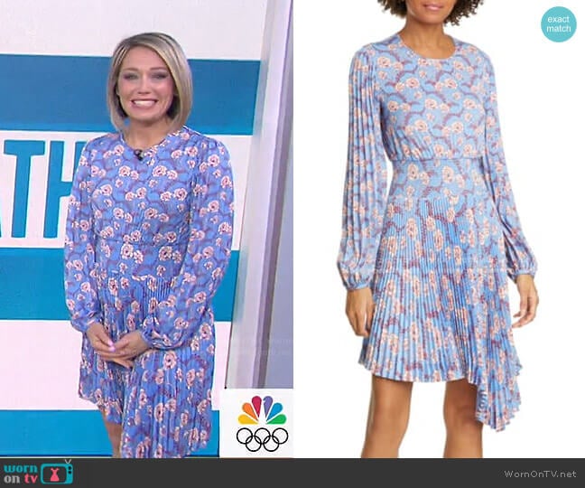 Behati Pleated Long Sleeve Minidress by A.L.C. worn by Dylan Dreyer on Today