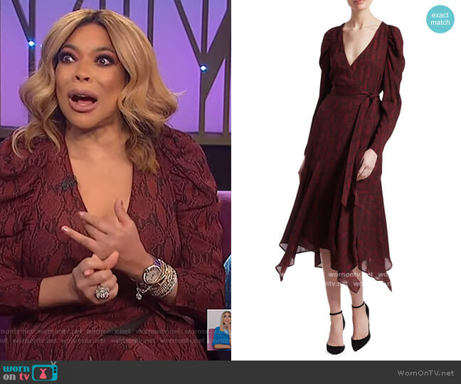 Tianna Wrap Dress by A.L.C. worn by Wendy Williams  on The Wendy Williams Show