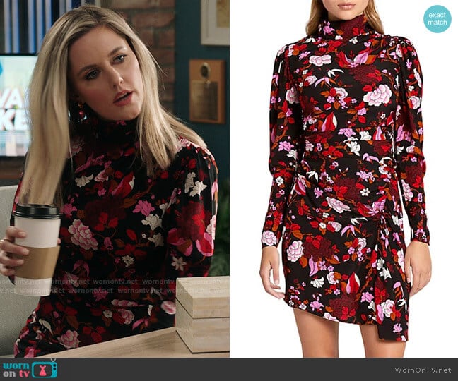 WornOnTV: Tami’s black and pink floral long sleeve dress on Kenan ...