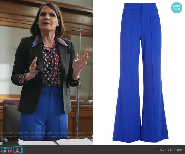 Dylan High-Waist Wide-Leg Pants by Alice + Olivia worn by Maggie Palmer (Suzanne Cryer) on All Rise