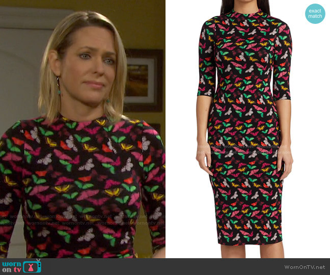 Delora Knit Bodycon Dress by Alice + Olivia worn by Nicole Walker (Arianne Zucker) on Days of our Lives