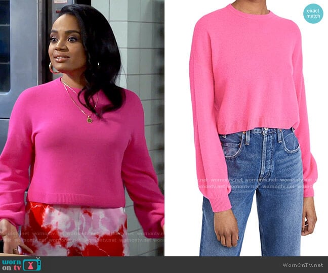 Alice + Olivia Ansley Sweater worn by Randi (Kyla Pratt) on Call Me Kat