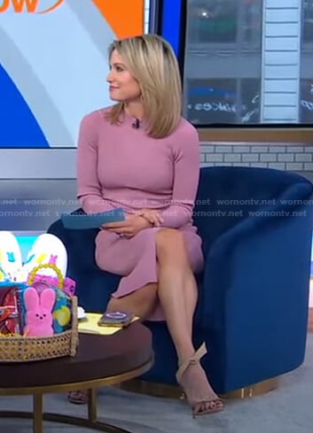 Amy's pink knit dress on Good Morning America