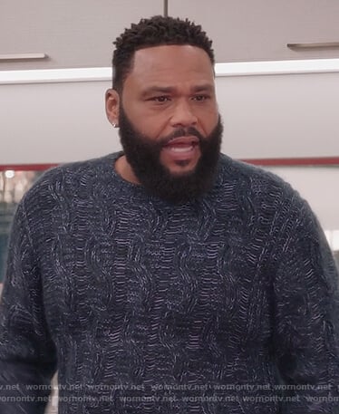 Andre's blue knit sweater on Black-ish