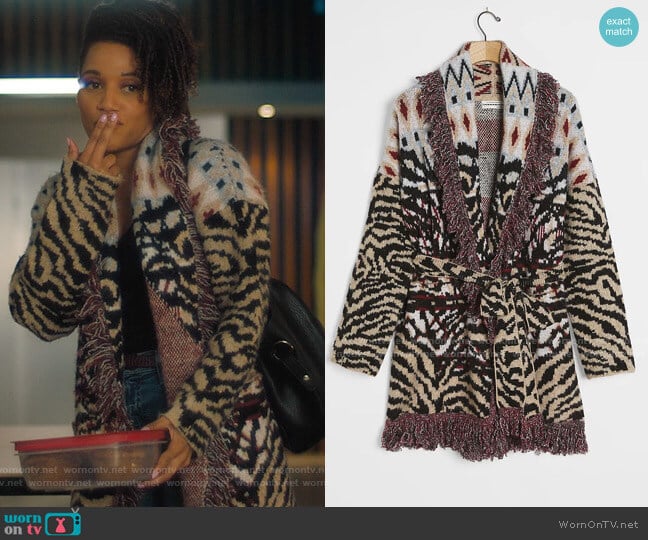 Anthropologie Paloma Fringed Cardigan worn by Ruby on Charmed