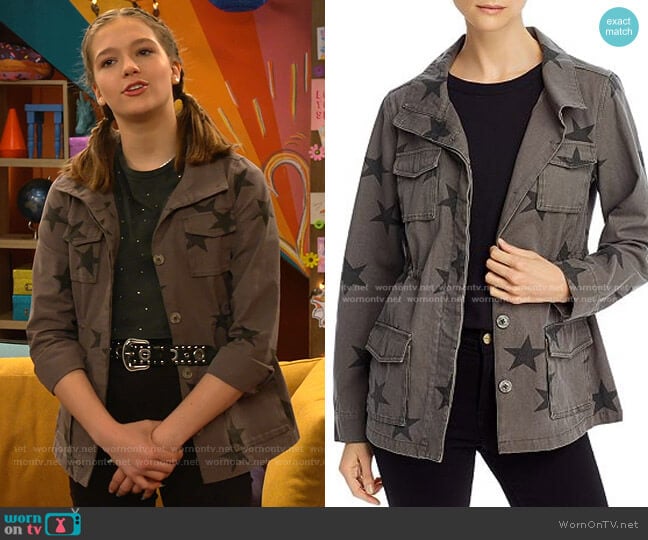 Star-Print Button-Front Utility Jacket by Aqua worn by Presley (Jayden Bartels) on Side Hustle