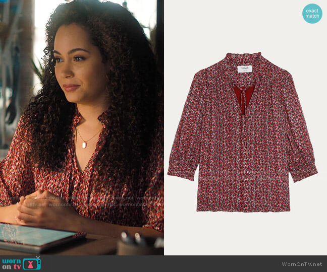 WornOnTV: Macy’s red metallic blouse on Charmed | Madeleine Mantock ...