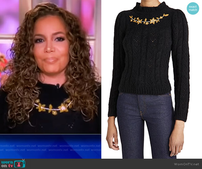 WornOnTV: Sunny’s black floral embroidered sweater on The View | Sunny ...