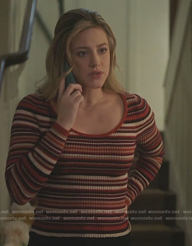 Betty's red striped ribbed sweater on Riverdale