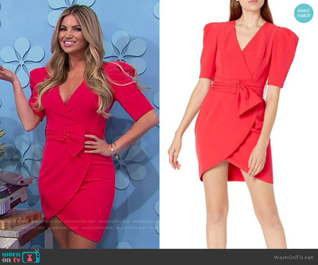 WornOnTV: Amber’s red mini wrap dress on The Price is Right | Amber ...