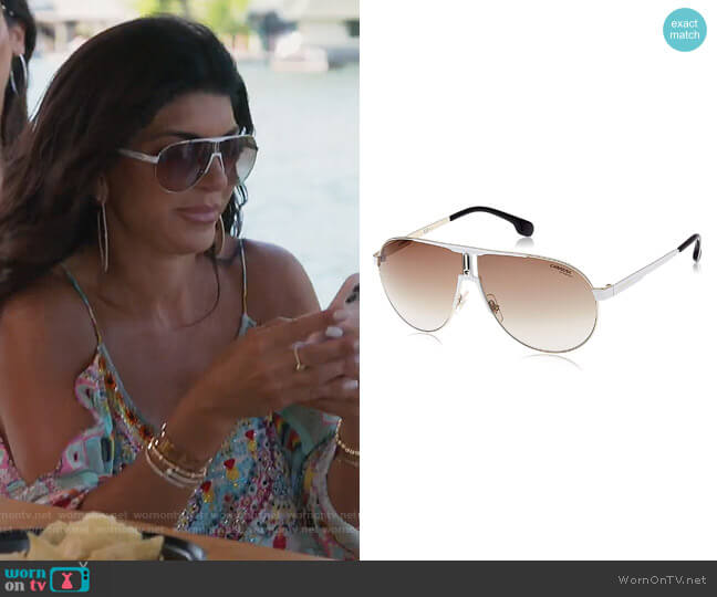 1005/S Pilot Sunglasses by Carrera worn by Teresa Giudice on The Real Housewives of New Jersey