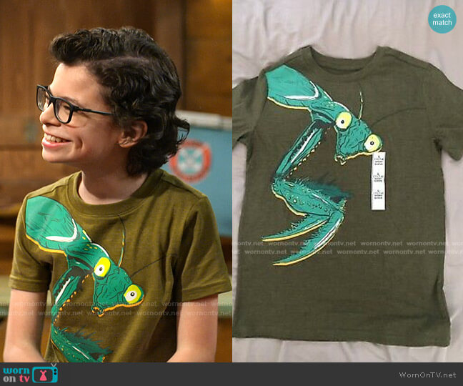 Praying Mantis T-Shirt by Cat & Jack at Target worn by Matteo Silva (Raphael Alejandro) on Bunkd