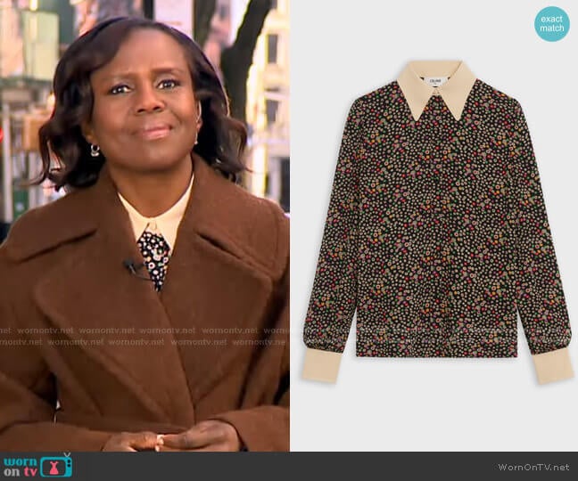 Anita Blouse by Celine worn by Deborah Roberts on Good Morning America