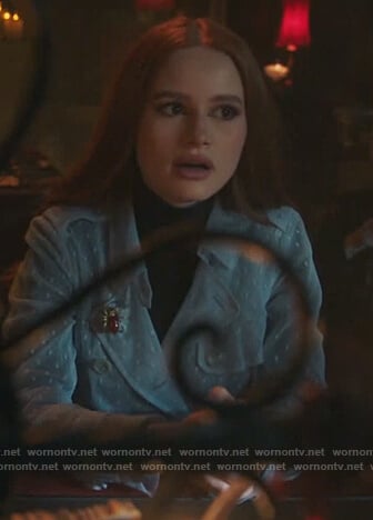Cheryl's blue sheer trench coat on Riverdale
