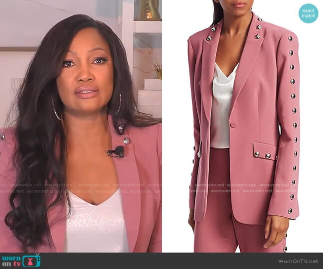 Dive Studded Blazer by Cinq a Sept worn by Garcelle Beauvais on The Real