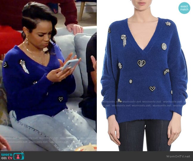 Cinq a Sept Kamila Sweater worn by Randi (Kyla Pratt) on Call Me Kat