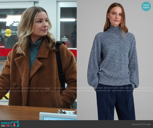 Rib Turtleneck Sweater by Club Monaco worn by Nicolette Nevin (Emily VanCamp) on The Resident