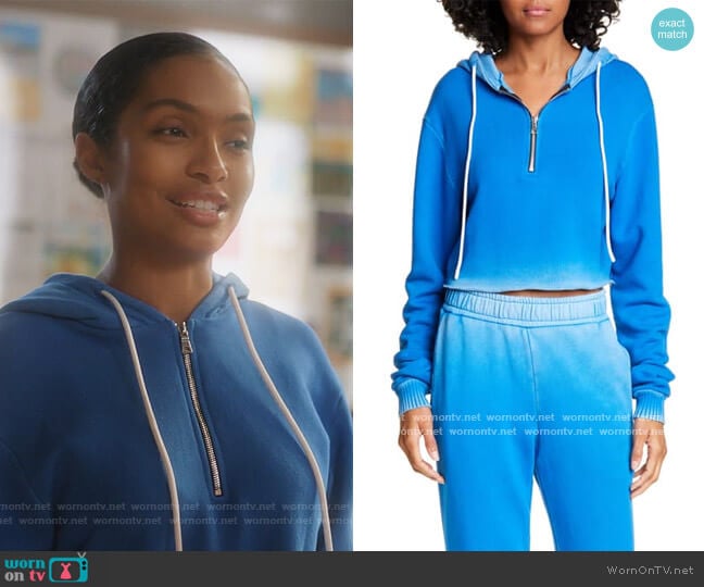 WornOnTV: Zoey’s blue half zip hoodie on Grown-ish | Yara Shahidi ...