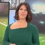 Dana Jacobson’s green asymmetrical dress on CBS Mornings