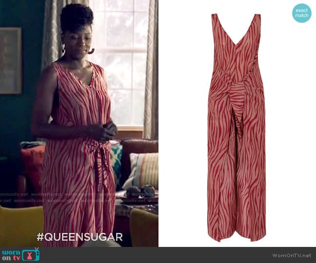 Diane von Furstenberg Acella Jumpsuit worn by Nova Bordelon (Rutina Wesley) on Queen Sugar