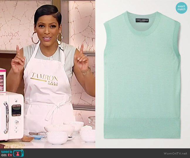 Silk tank by Dolce & Gabbana worn by Tamron Hall on Tamron Hall Show