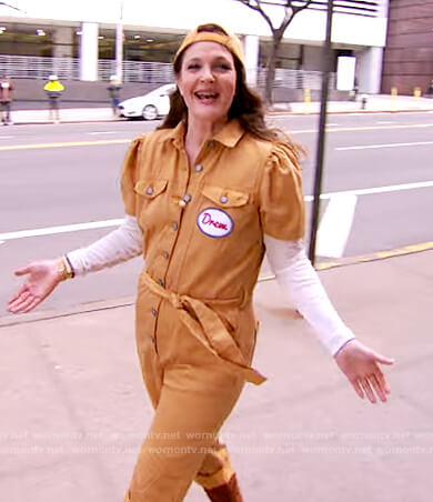 Drew’s mustard jumpsuit on The Drew Barrymore Show