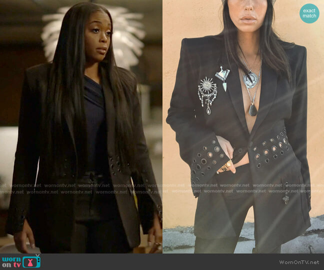 Jagger Blazer by Dylan Lex  worn by Anissa Pierce (Nafessa Williams) on Black Lightning