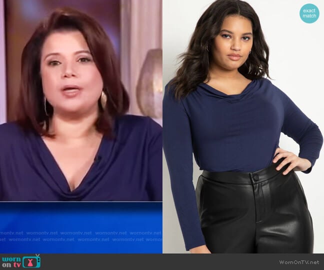 Cowl Neck Tee by Eloquii worn by Ana Navarro on The View