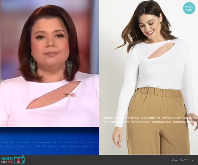 Long Sleeve Cutout Tee by Eloquii worn by Ana Navarro on The View