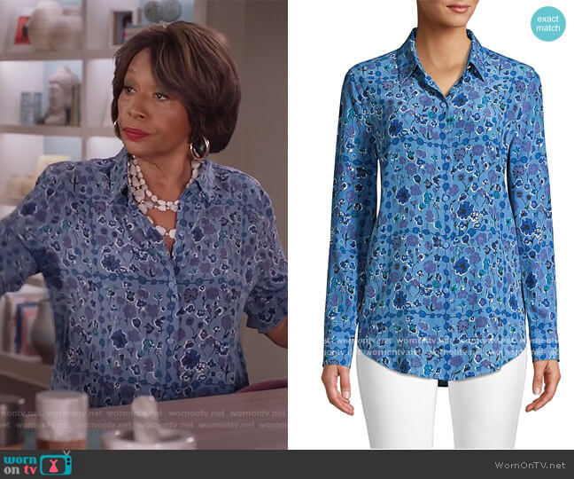 WornOnTV: Ruby’s blue floral blouse on Black-ish | Clothes and Wardrobe ...