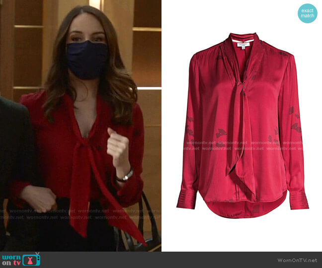 Fayanna Silk Neck-Tie Blouse by Equipment worn by Isabella Colón (Yara Martinez) on Bull