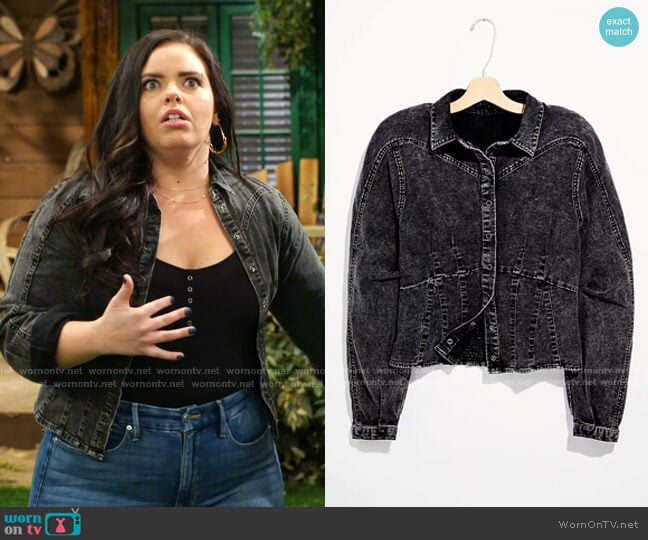  Kennedy Denim Blouse by Free People worn by Lou Hockhauser (Miranda May) on Bunkd