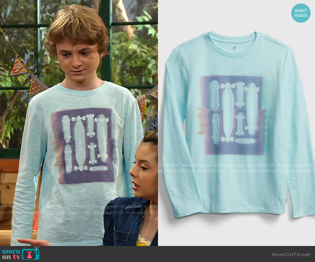 Kids Interactive Graphic T-Shirt by Gap worn by Finn Sawyer (Will Buie Jr) on Bunkd