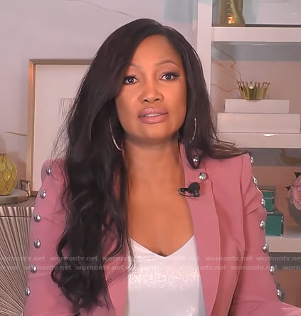 Garcelle’s pink studded blazer on The Real