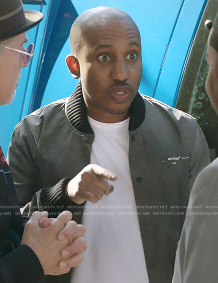 Gary's grey bomber jacket on Kenan