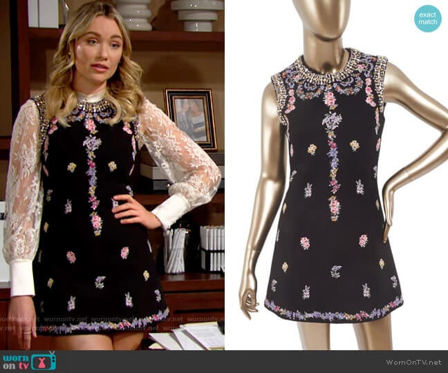 Giambattista Valli for H&M Floral Dress worn by Flo Fulton (Katrina Bowden) on The Bold and the Beautiful