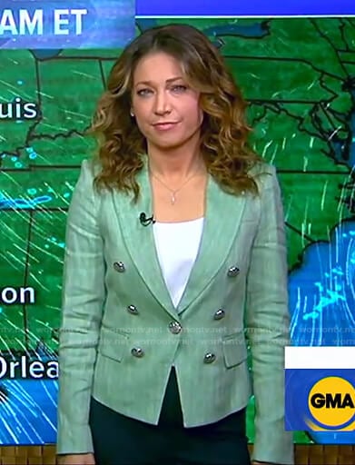 Ginger’s green striped blazer on Good Morning America