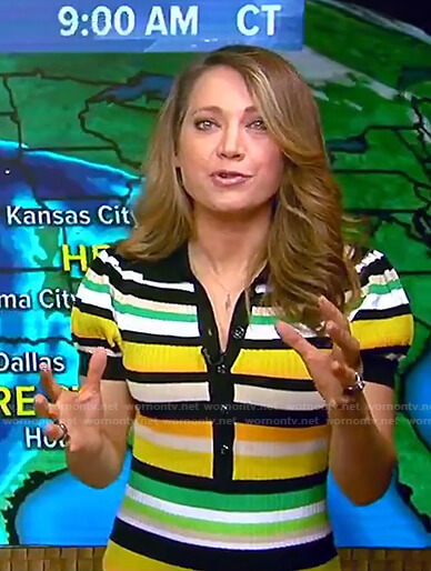 Ginger’s multicolor striped polo dress on Good Morning America