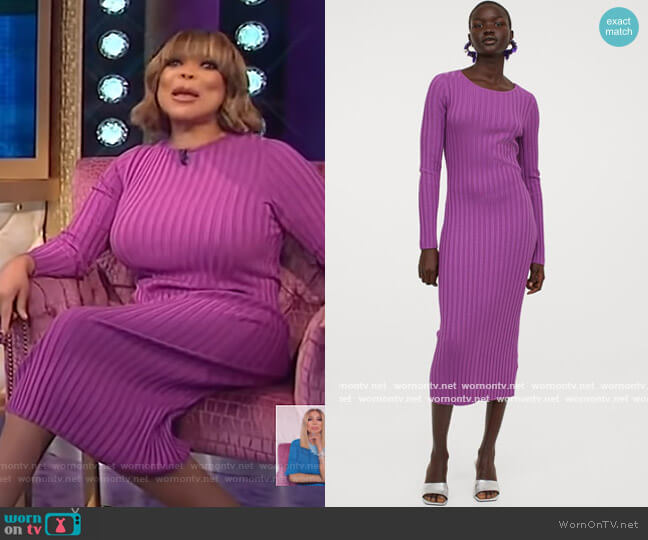 Rib Knit Dress by H&M worn by Wendy Williams on The Wendy Williams Show