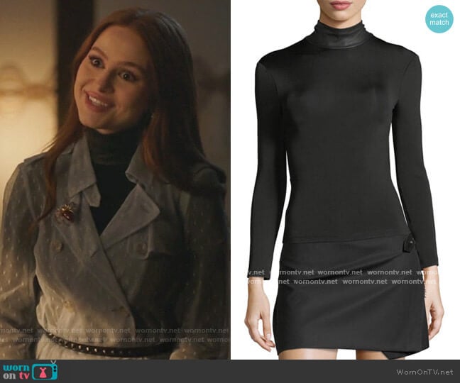 Bondage Leather Neck Long-Sleeve Stretch Top by Helmut Lang worn by Cheryl Blossom (Madelaine Petsch) on Riverdale