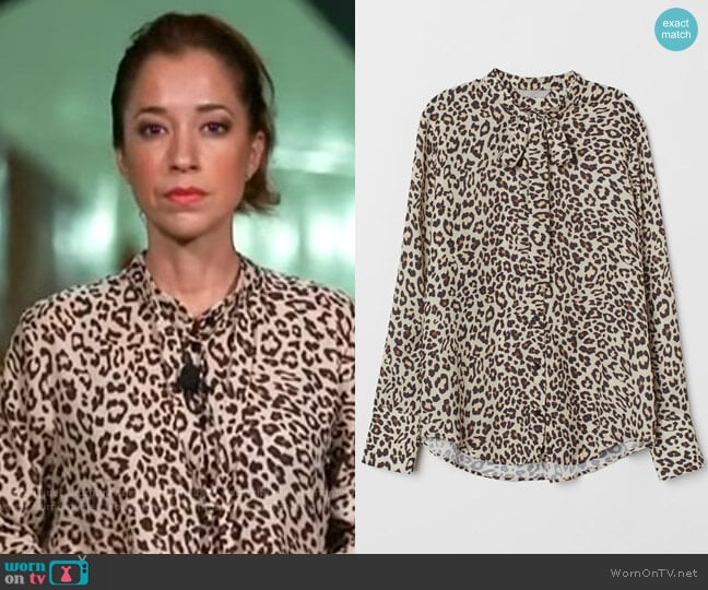 H&M Blouse with tie worn by Mireya Villarreal on CBS Mornings