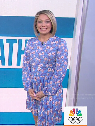 Dylan’s blue floral pleated dress on Today