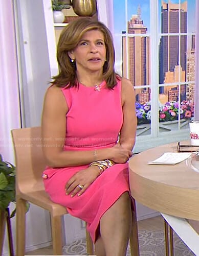Hoda’s pink dress with button details on Today